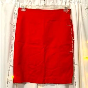 Bright red skirt
